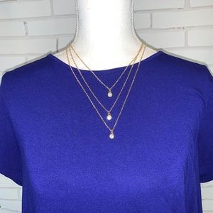 Gold-plated necklace with cubic zirconium